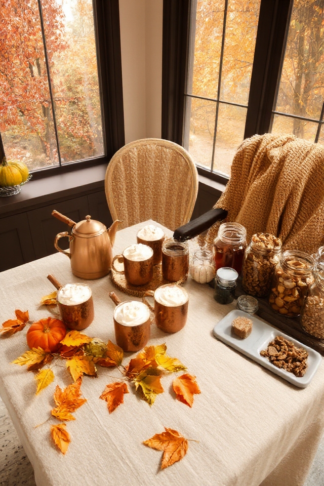 cozy autumn beverage station