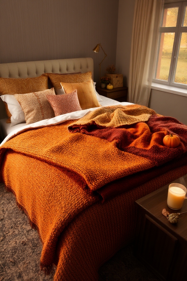 cozy autumn blanket layering