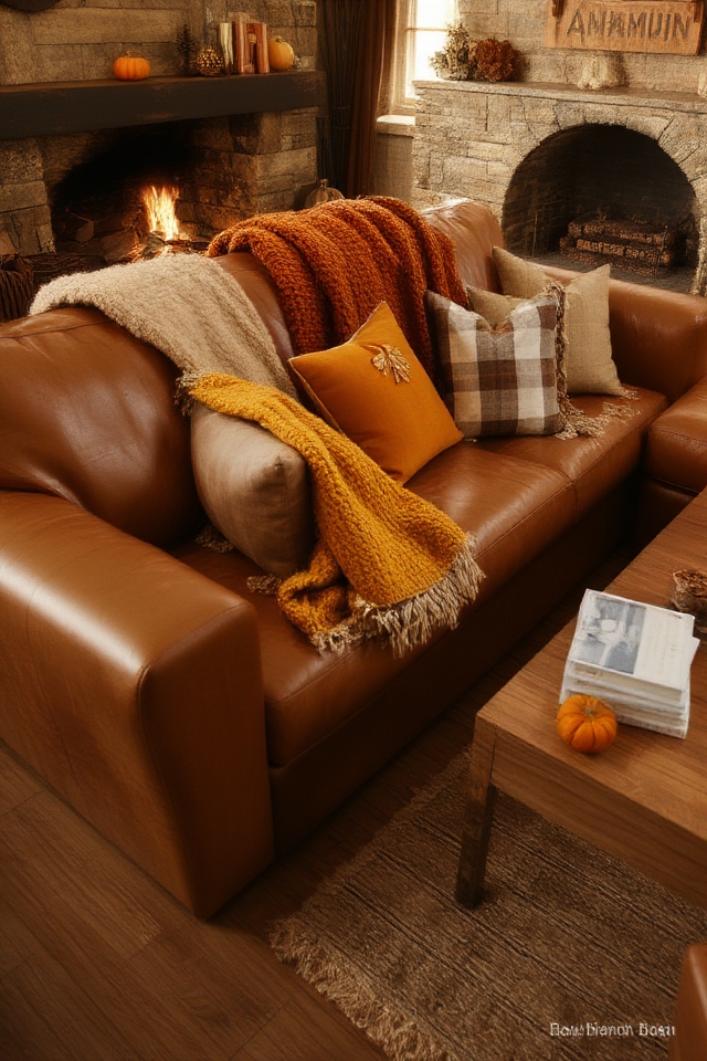 cozy autumn leather comfort