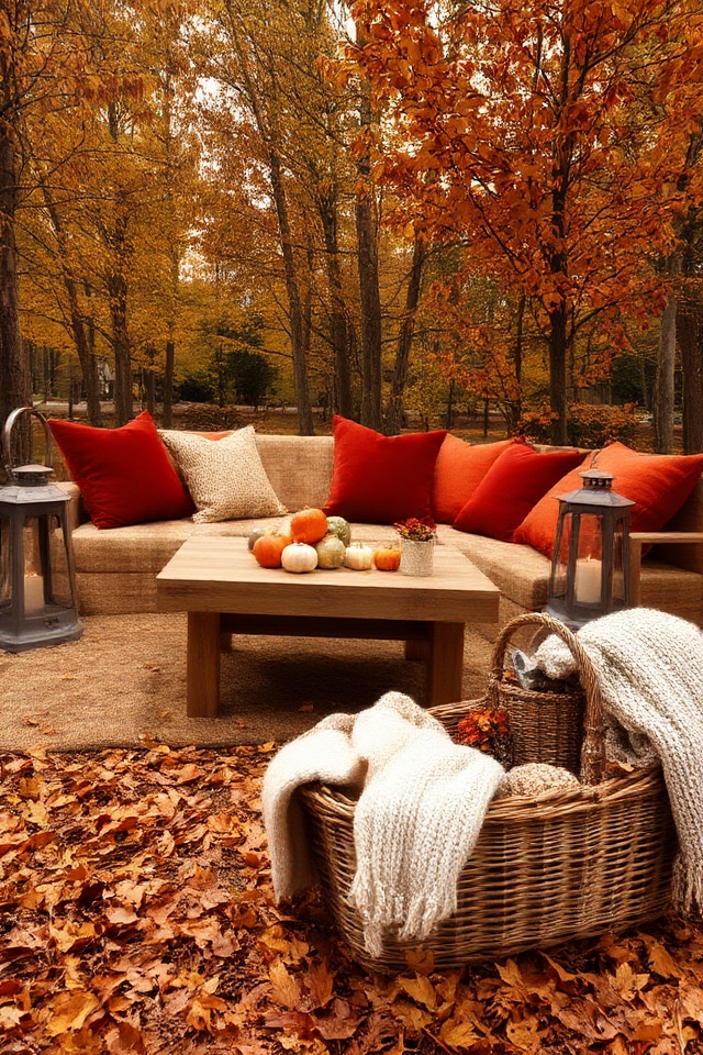cozy autumn lounge setup