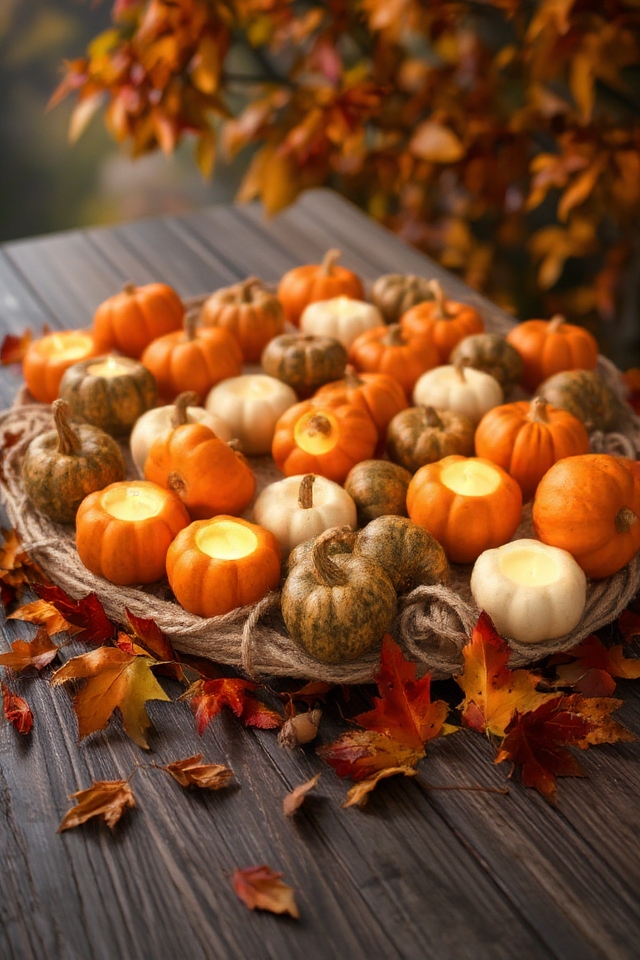 cozy autumn pumpkin candles