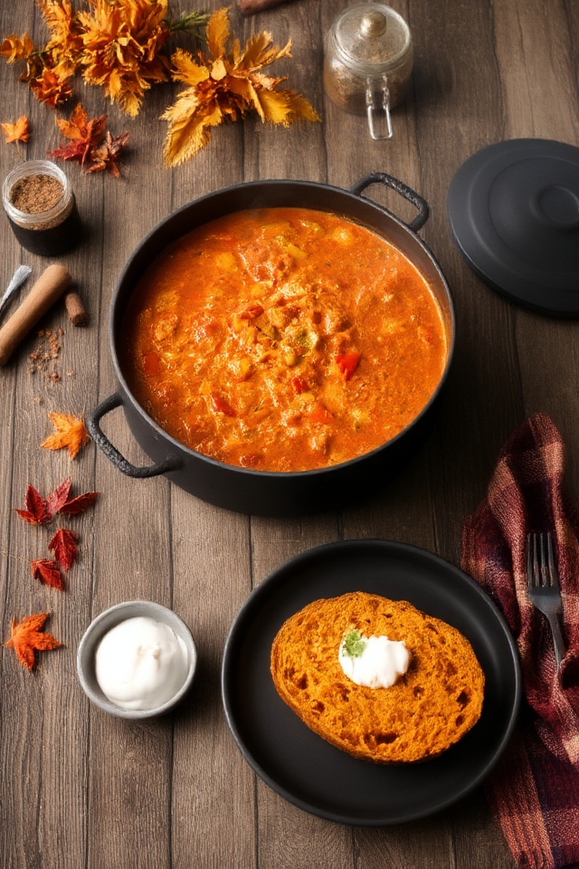 cozy autumn pumpkin chili