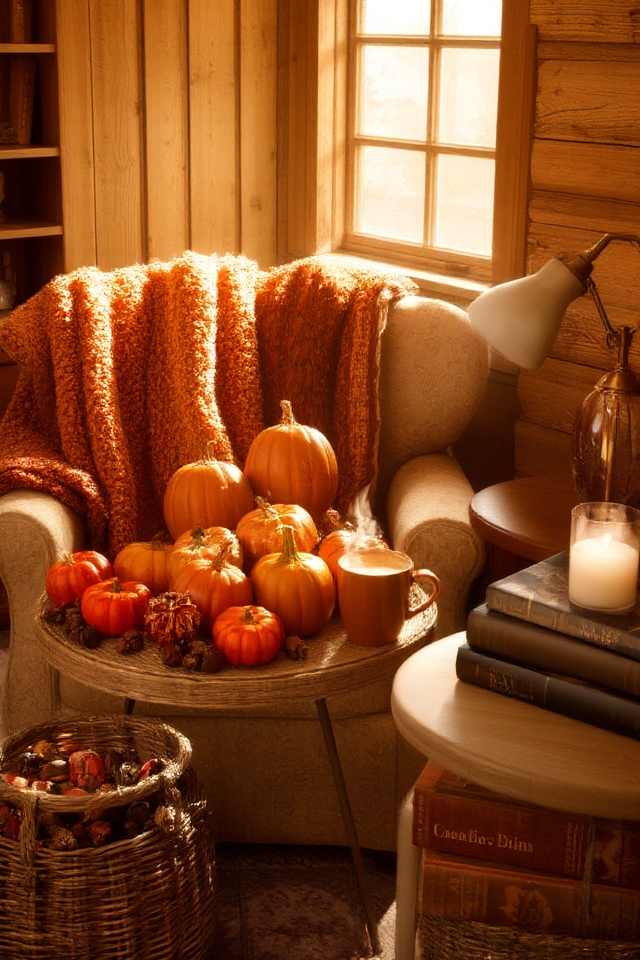 cozy autumn reading nook