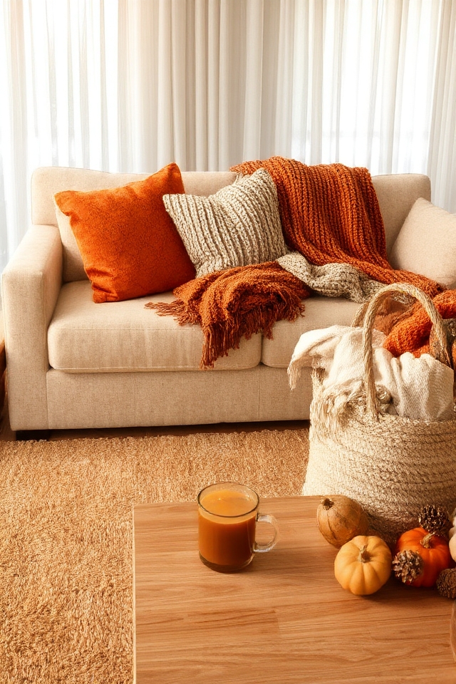 cozy autumn textile layering
