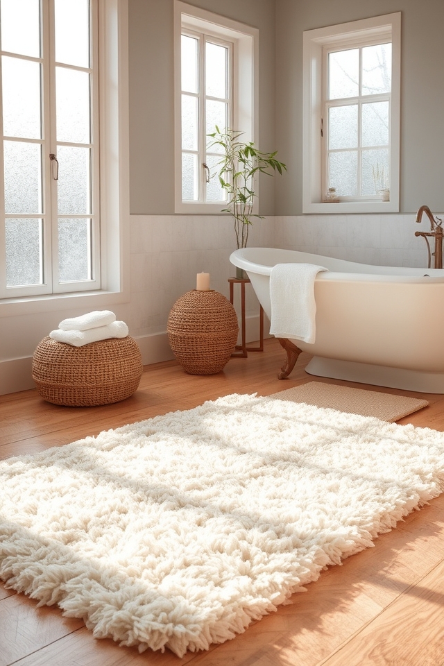 cozy bathroom rug options