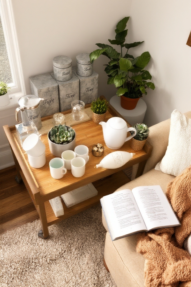 cozy beverage station setup