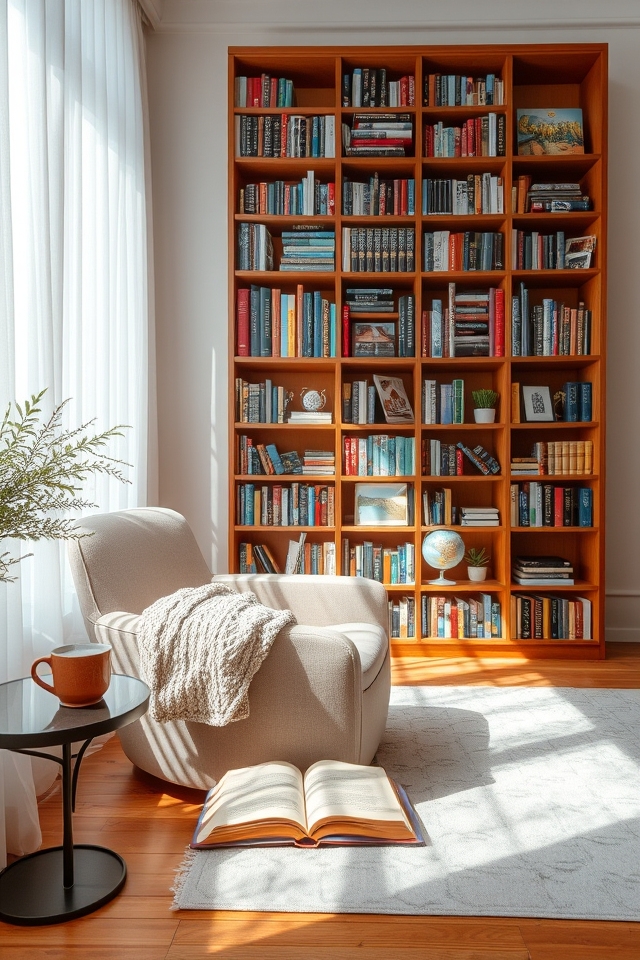 cozy bookshelf sanctuary design
