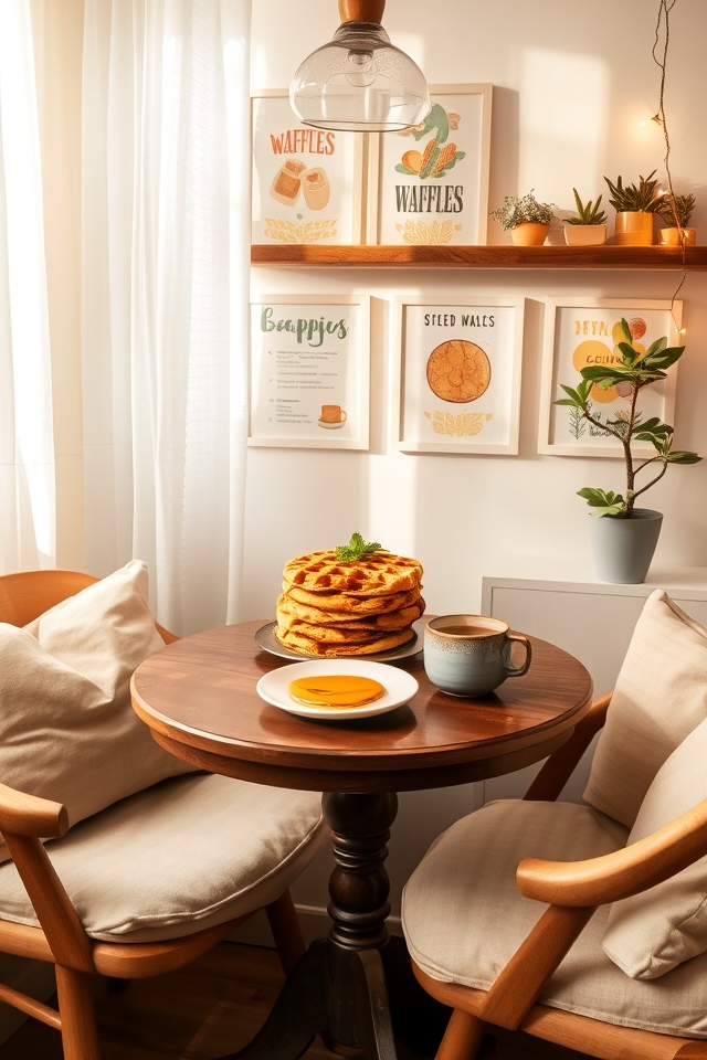 cozy breakfast nook setup