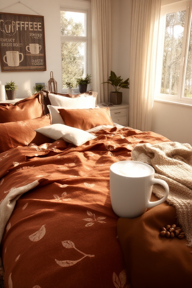 cozy caf coffee bedding