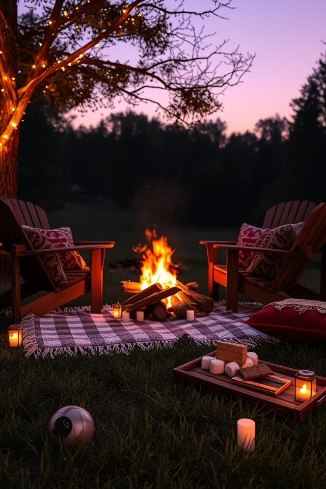 cozy campfire ambiance setup