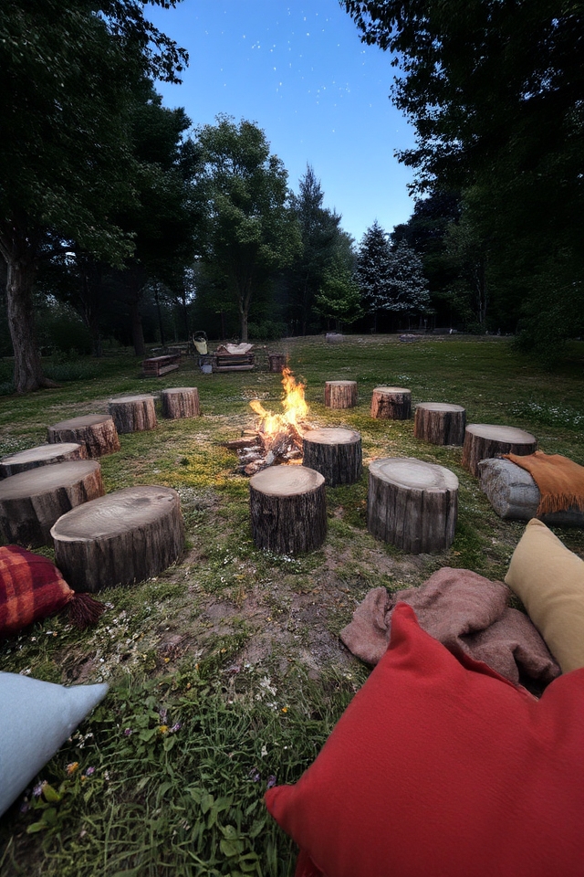 cozy campfire seating circle