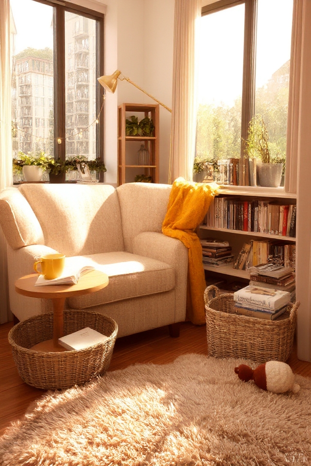 cozy chair warm lighting
