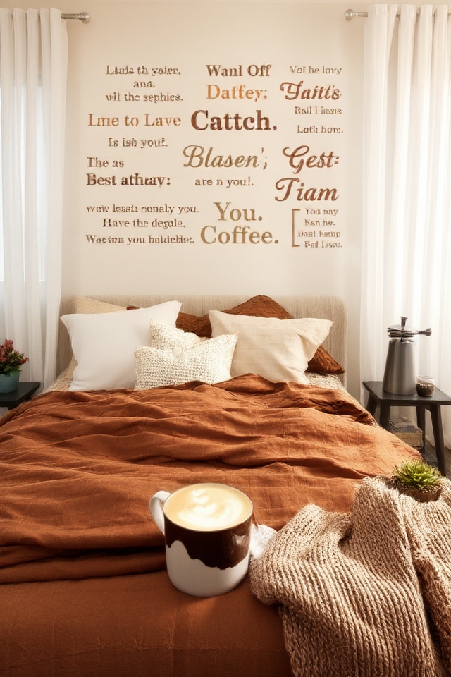 cozy coffee quote decor