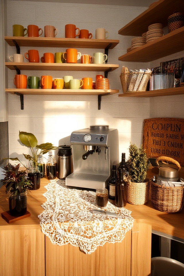 cozy coffee station setup