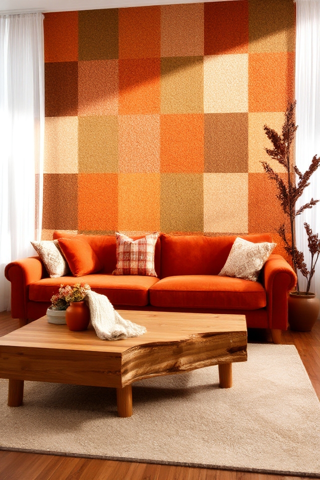 cozy color blocked autumn hues
