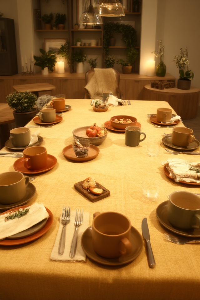 cozy earthy personalized dining
