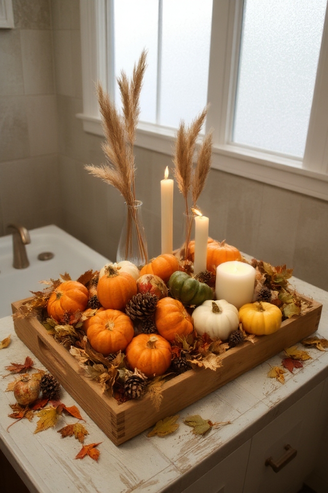 cozy fall centerpiece decoration