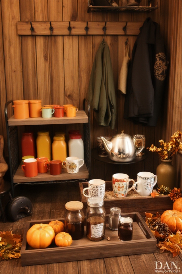 cozy fall drink station