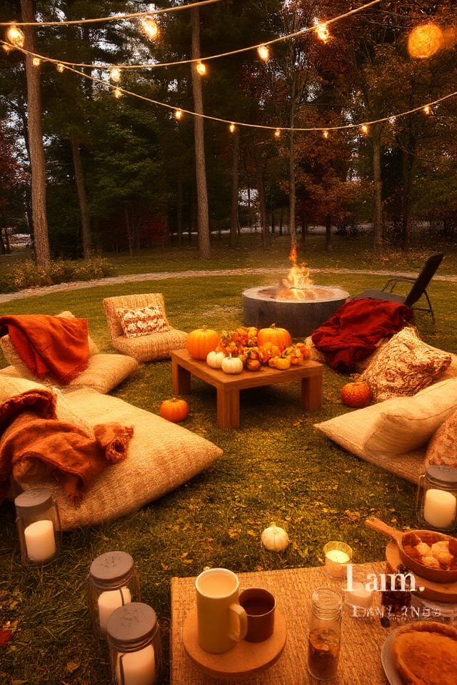 cozy fall outdoor lounge