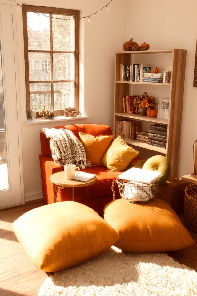 cozy fall reading nook