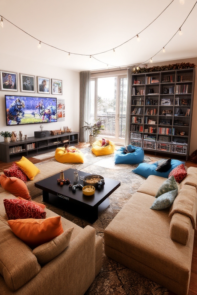 cozy family gaming area