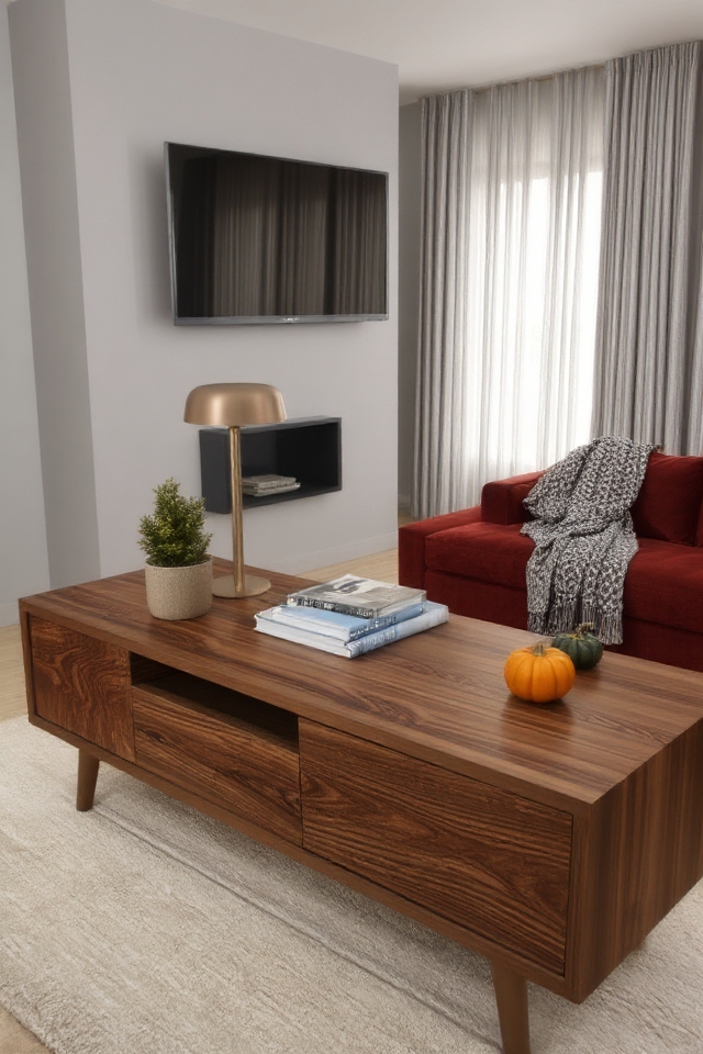 cozy functional media consoles