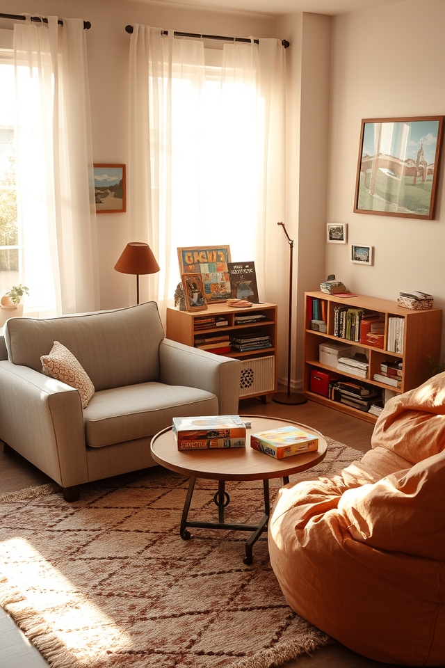 cozy game and puzzle area