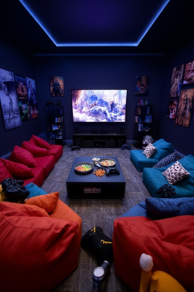 cozy gamer lounge setup