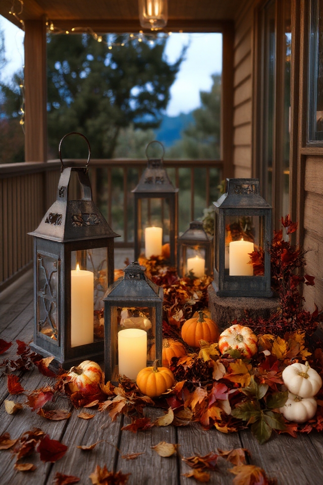 cozy illuminated fall decor