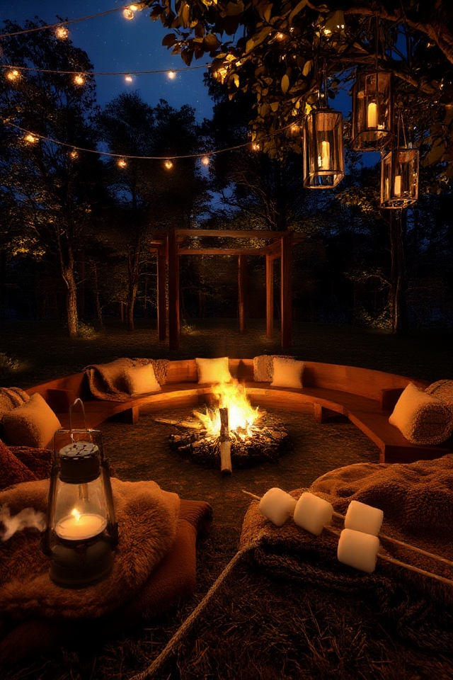 cozy lantern lit campfire atmosphere