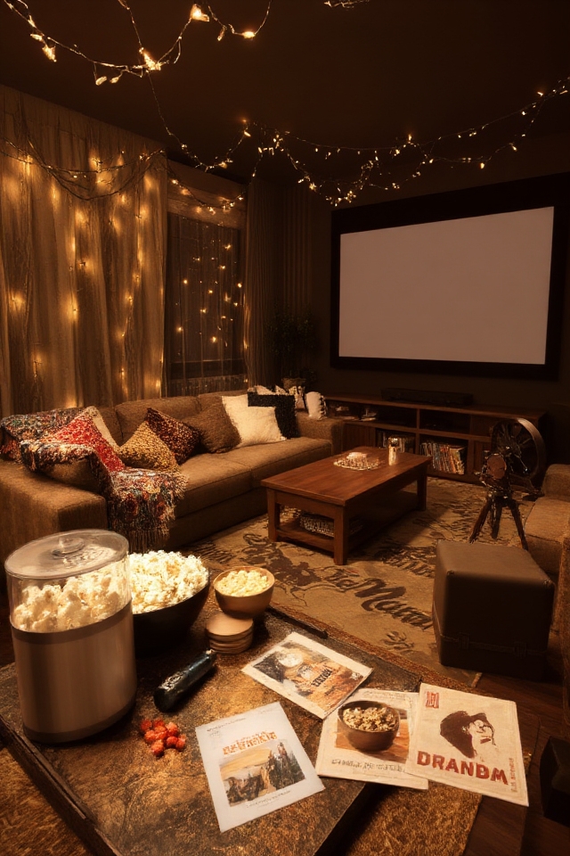 cozy movie night setup