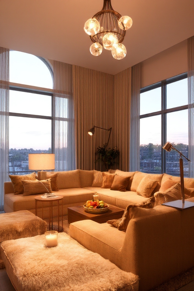 cozy multilevel lighting setup