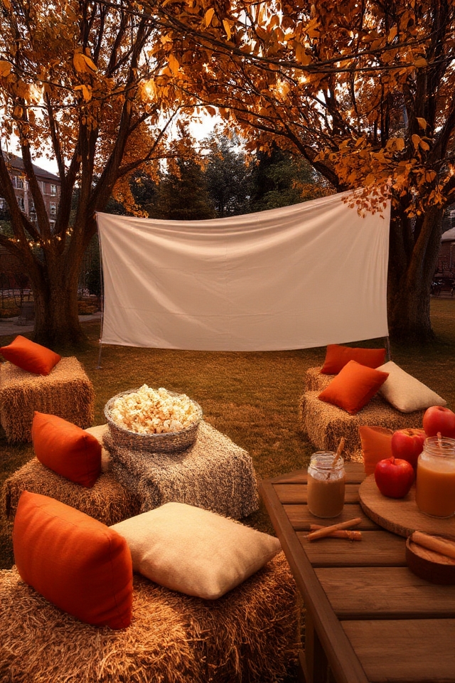 cozy outdoor movie screening