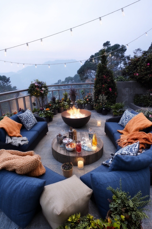 cozy outdoor seating setup