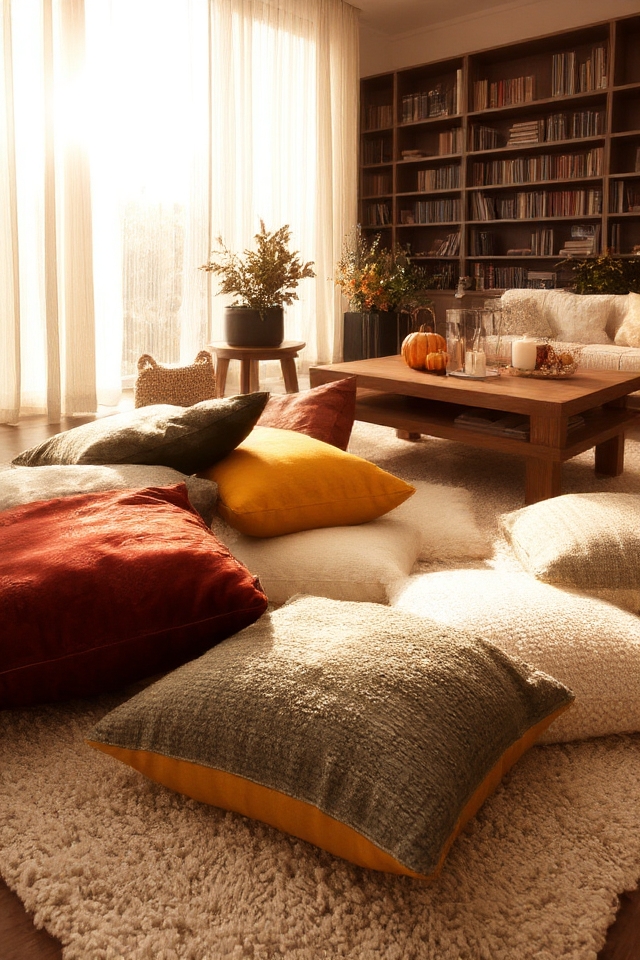 cozy oversized floor cushions