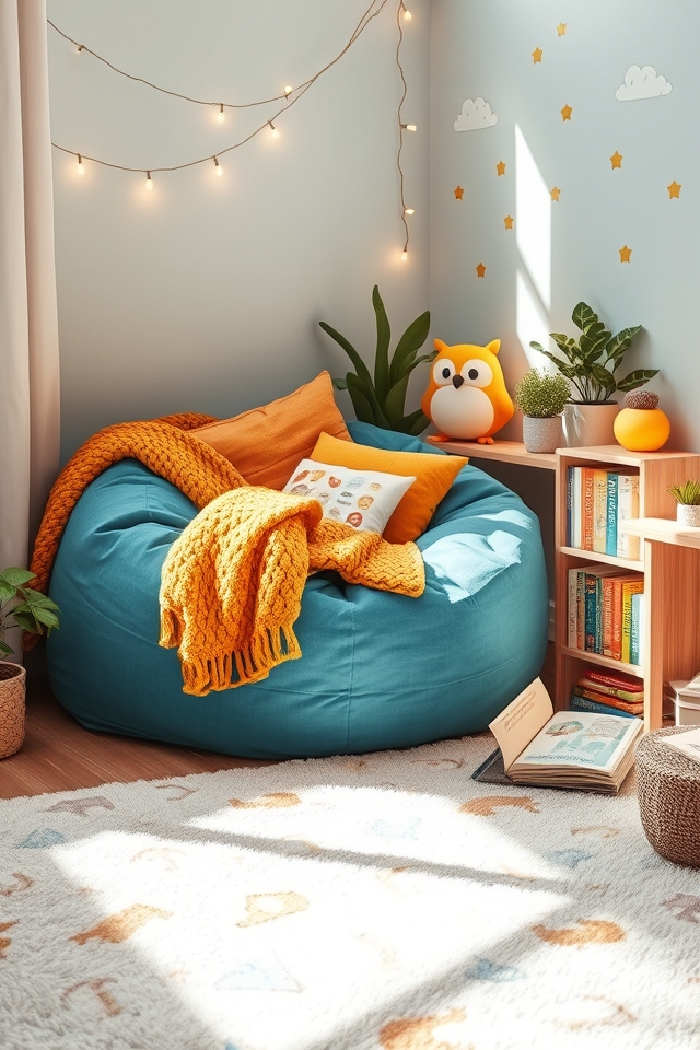 cozy personalized reading corner