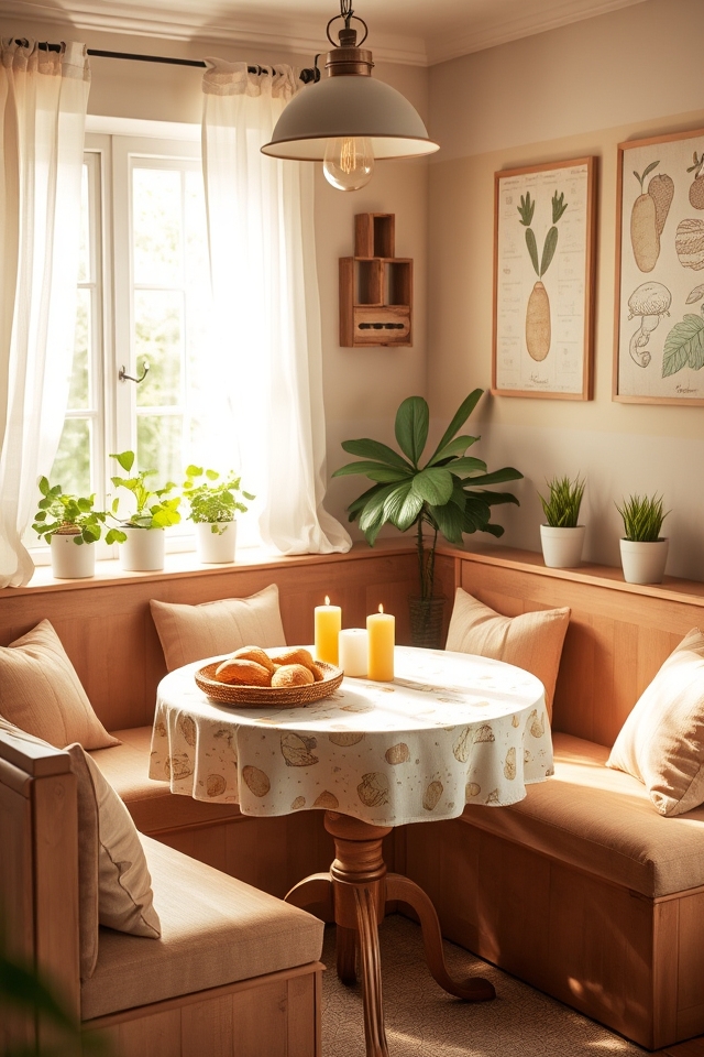 cozy potato themed breakfast nook