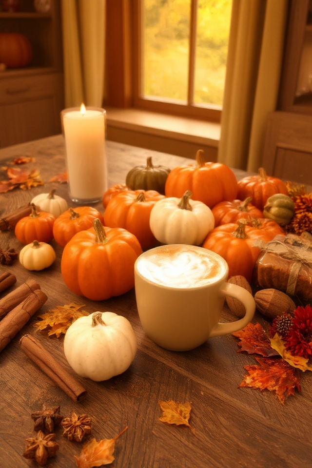 cozy pumpkin spice decor