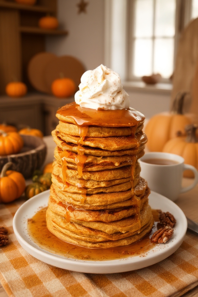 cozy pumpkin spice pancakes