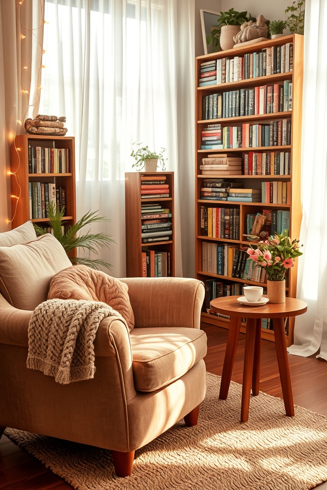 cozy reading nook setup