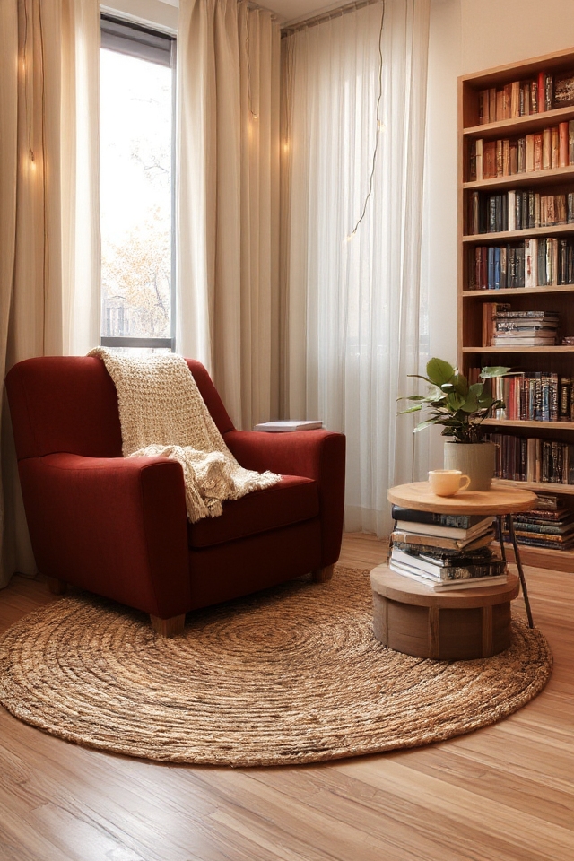 cozy reading nook setup