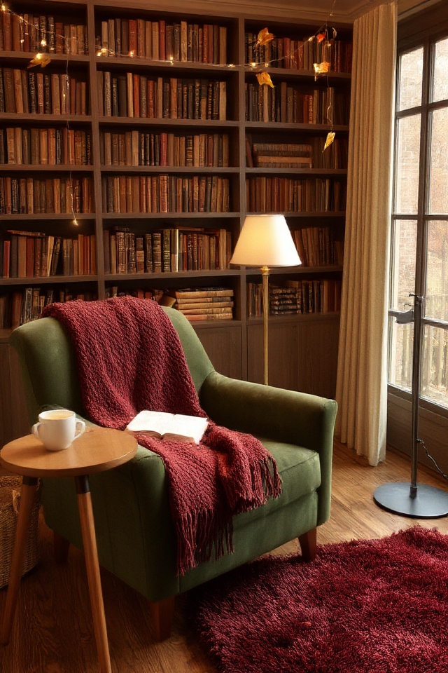 cozy reading nook setup
