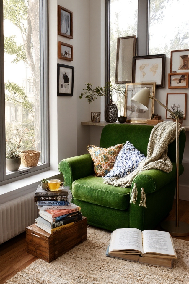 cozy reading nook setup