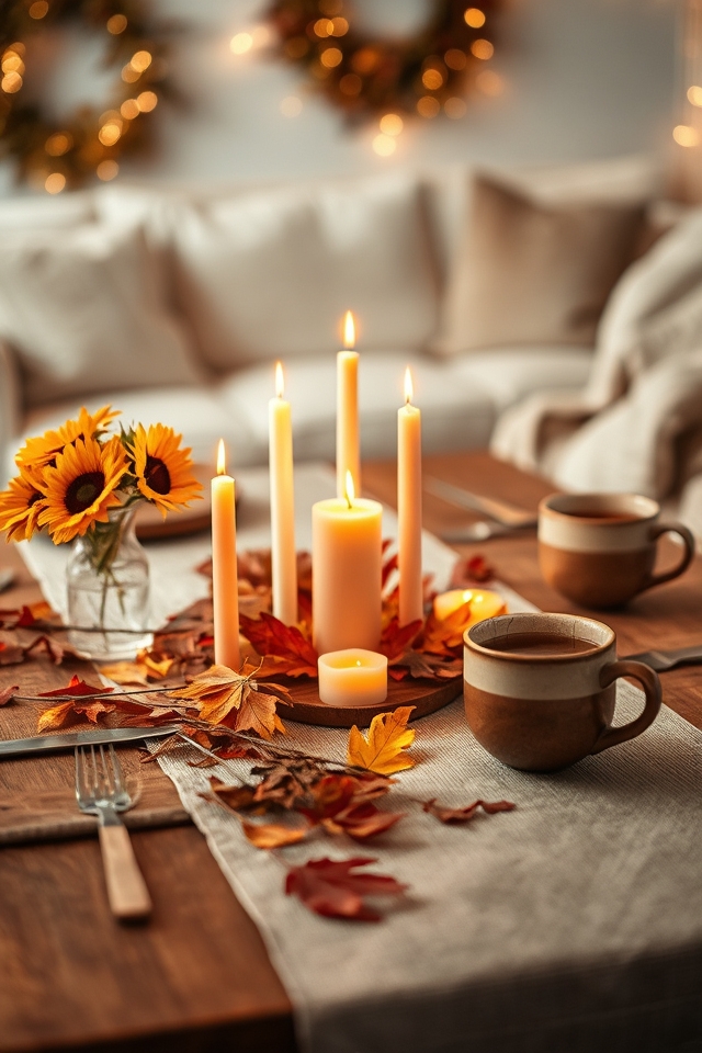 cozy scented candle ambiance