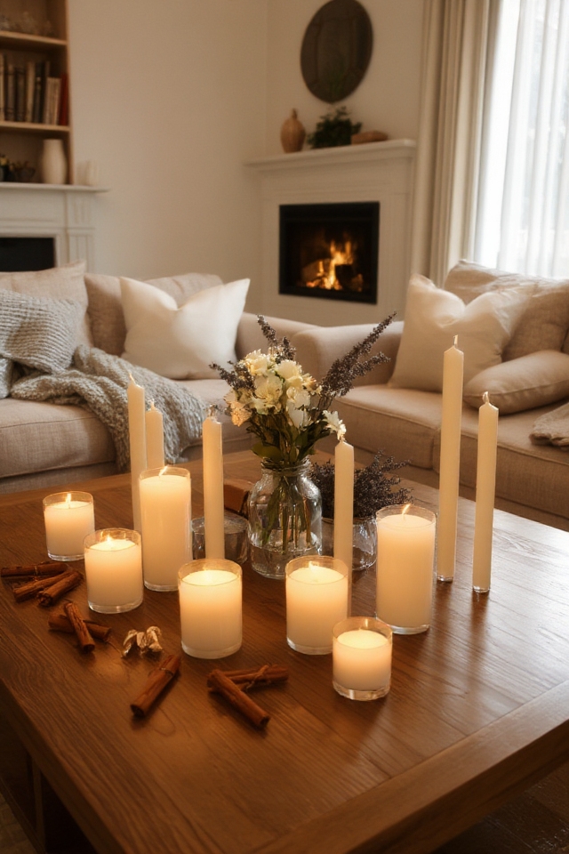 cozy scented candle ambiance