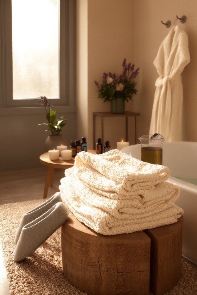 cozy spa like bathroom accessories