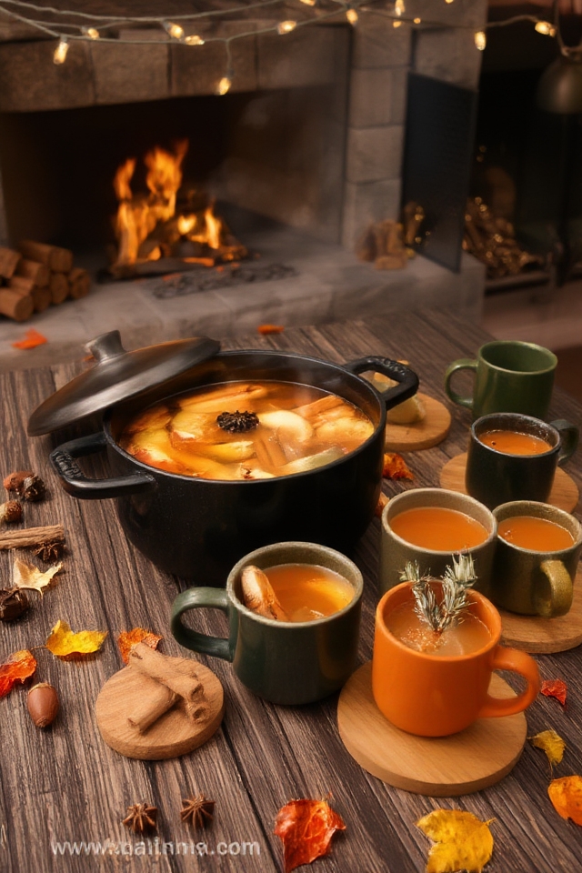 cozy spiced autumn beverages
