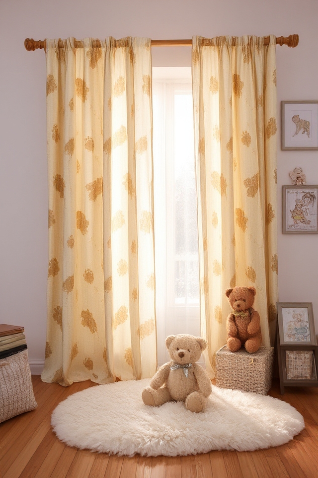 cozy teddy bear curtains