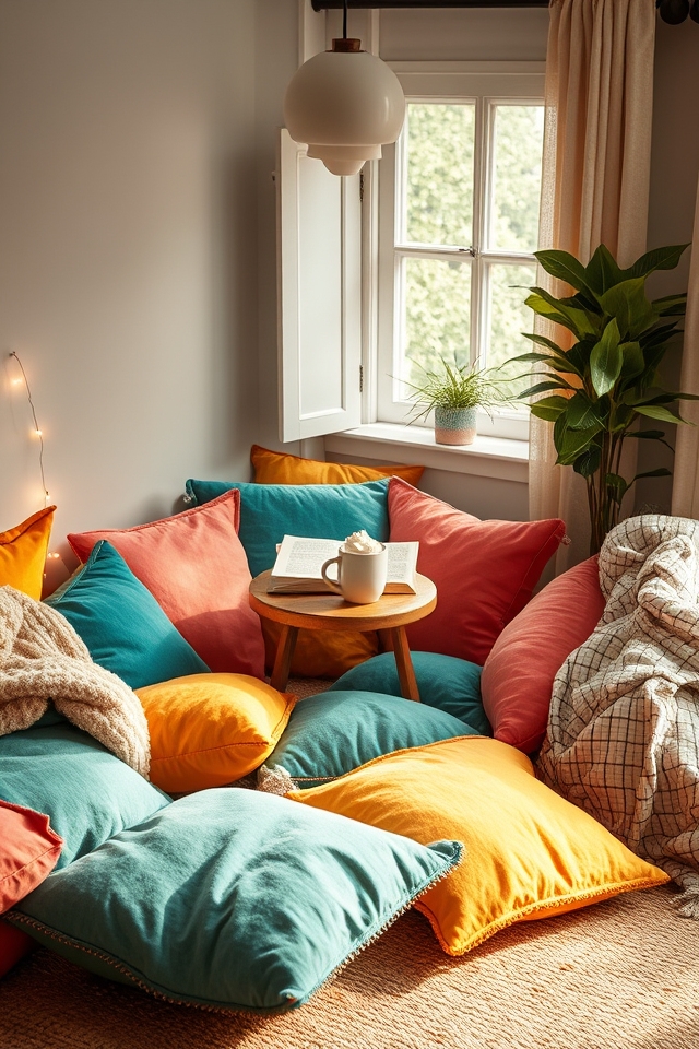 cozy vibrant reading nook