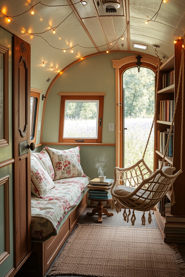 cozy vintage reading nook